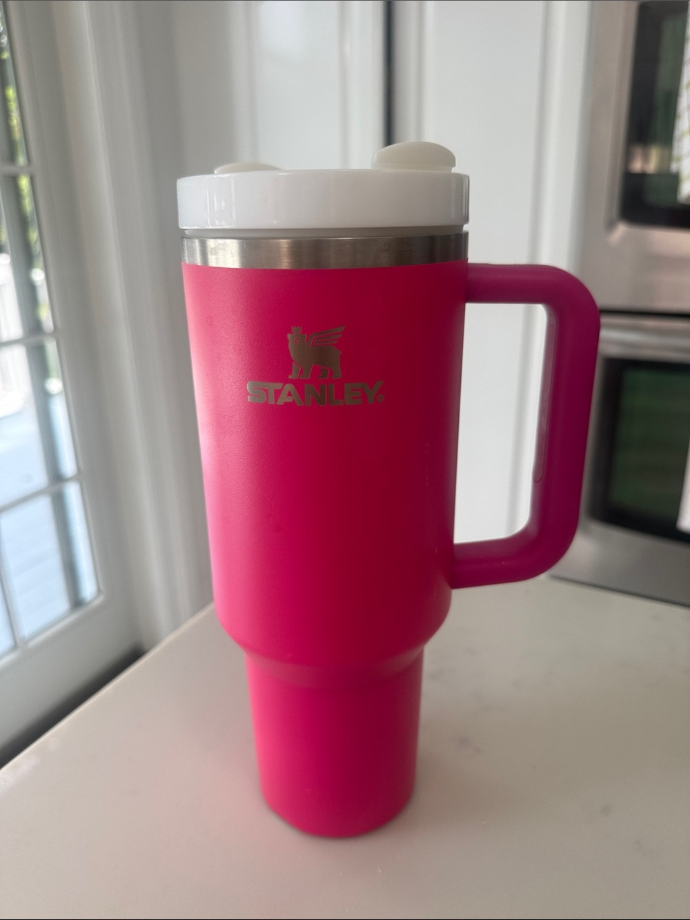 Stanley Bright Pink Insulated Travel Mug with Handle